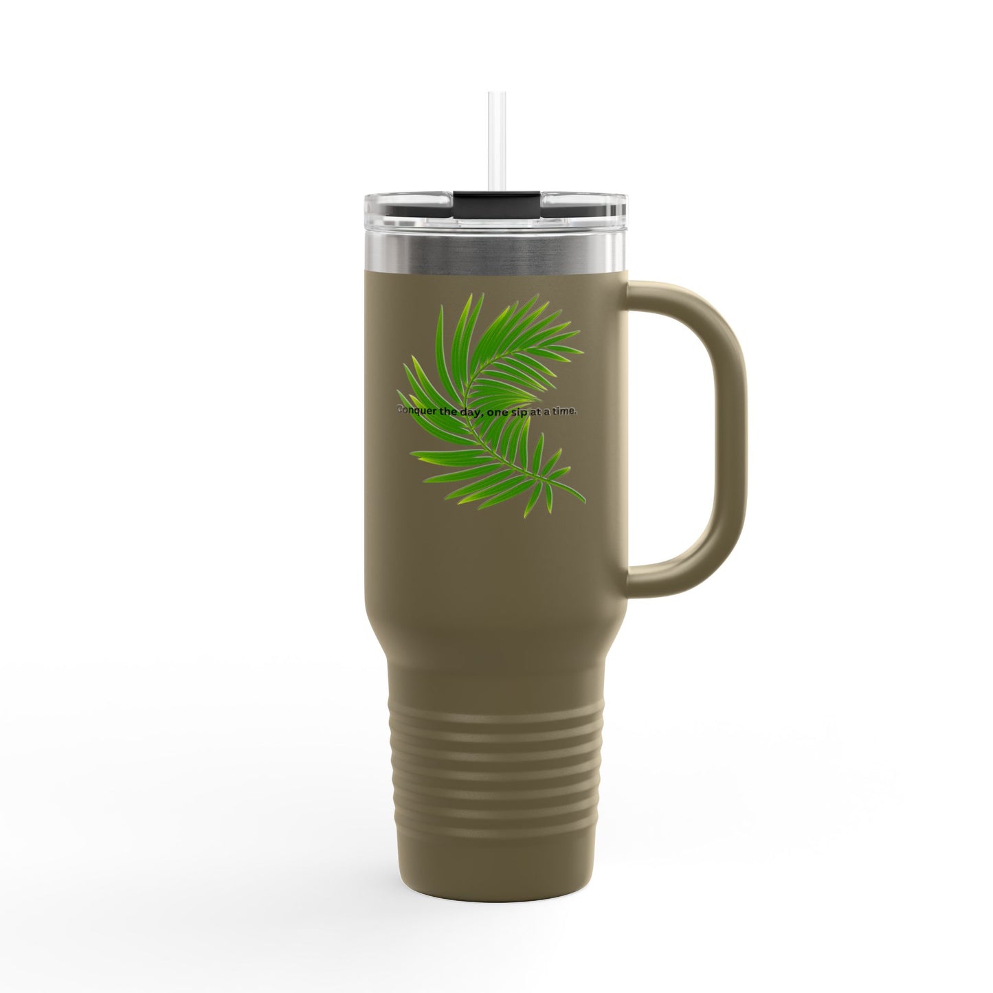 Tropical Vibe Insulated Travel Mug - 40oz with Inspirational Quote