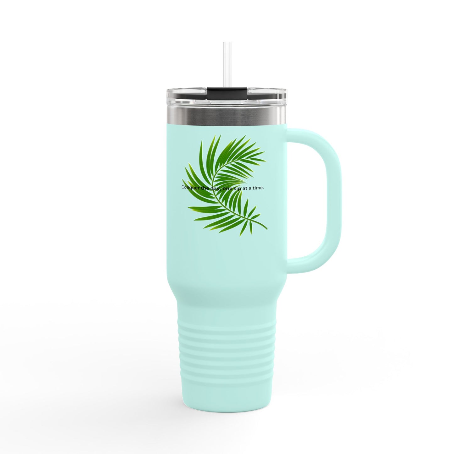 Tropical Vibe Insulated Travel Mug - 40oz with Inspirational Quote