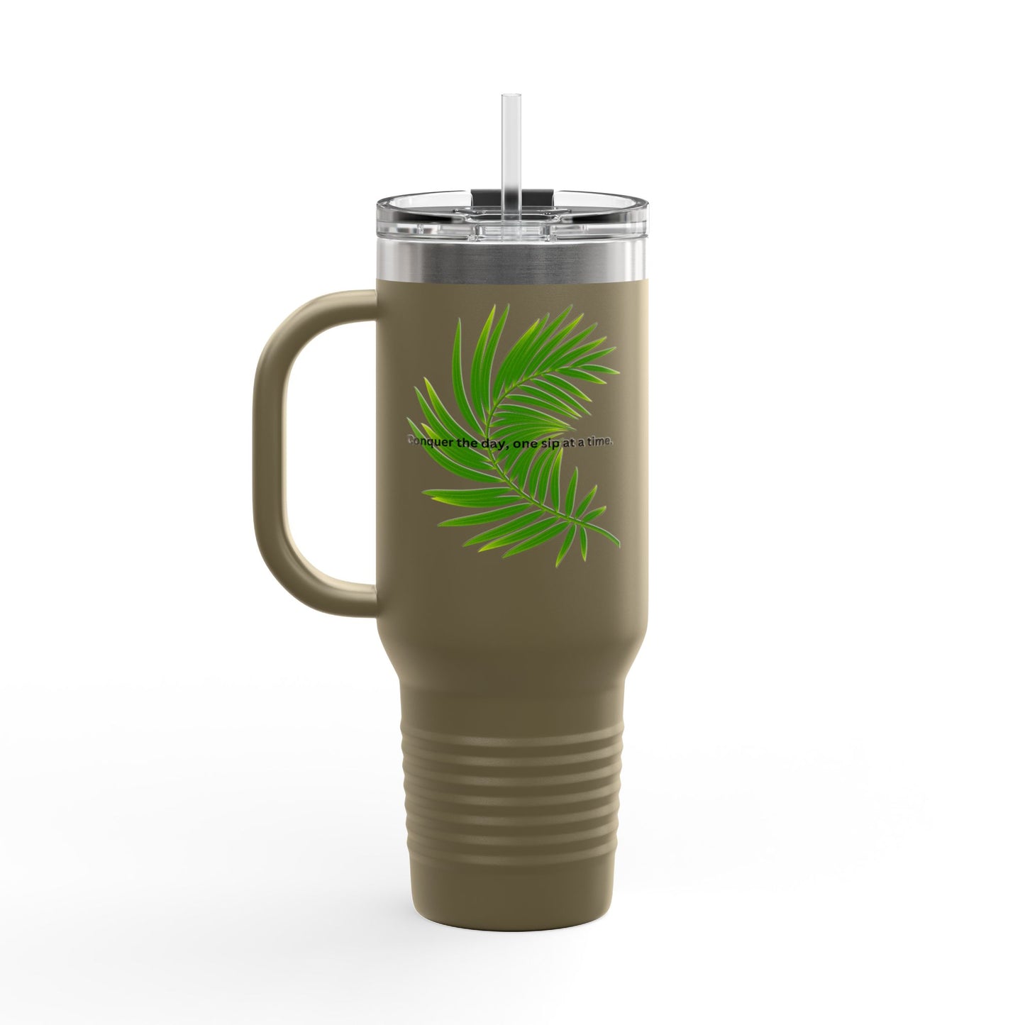 Tropical Vibe Insulated Travel Mug - 40oz with Inspirational Quote
