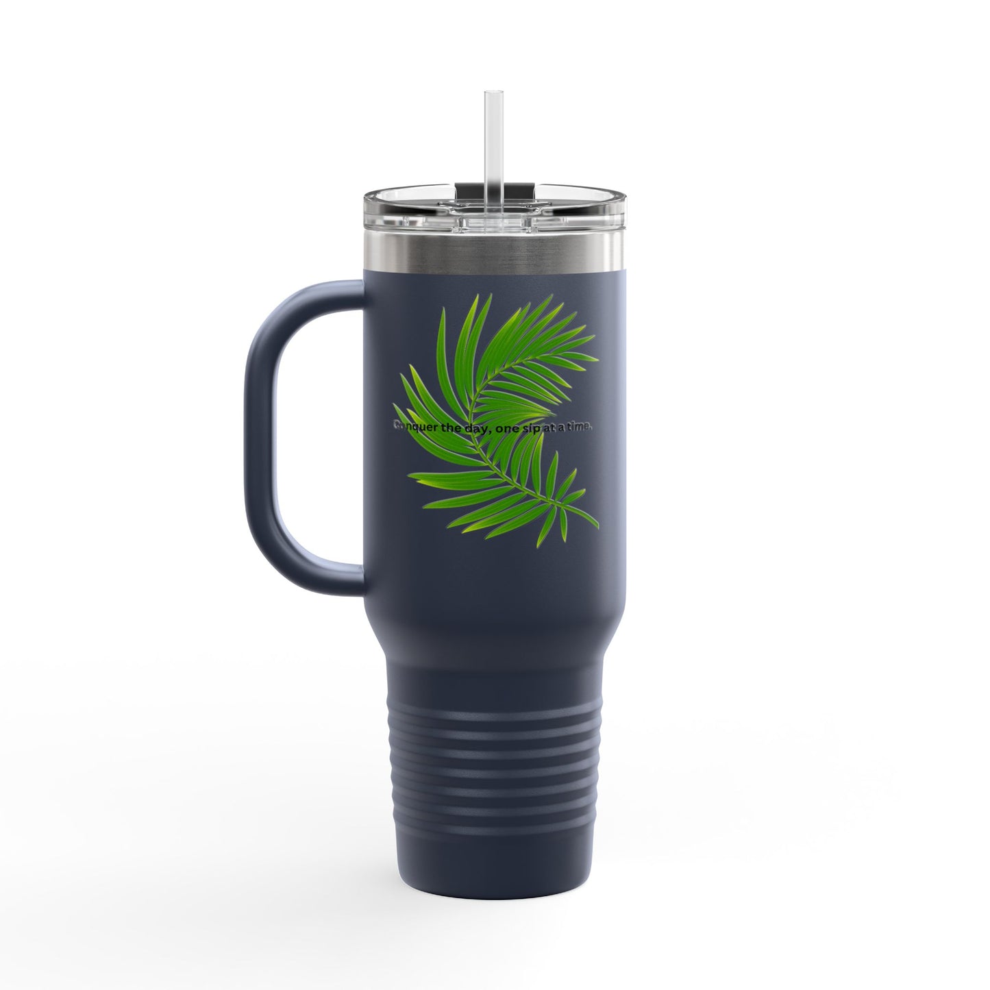 Tropical Vibe Insulated Travel Mug - 40oz with Inspirational Quote