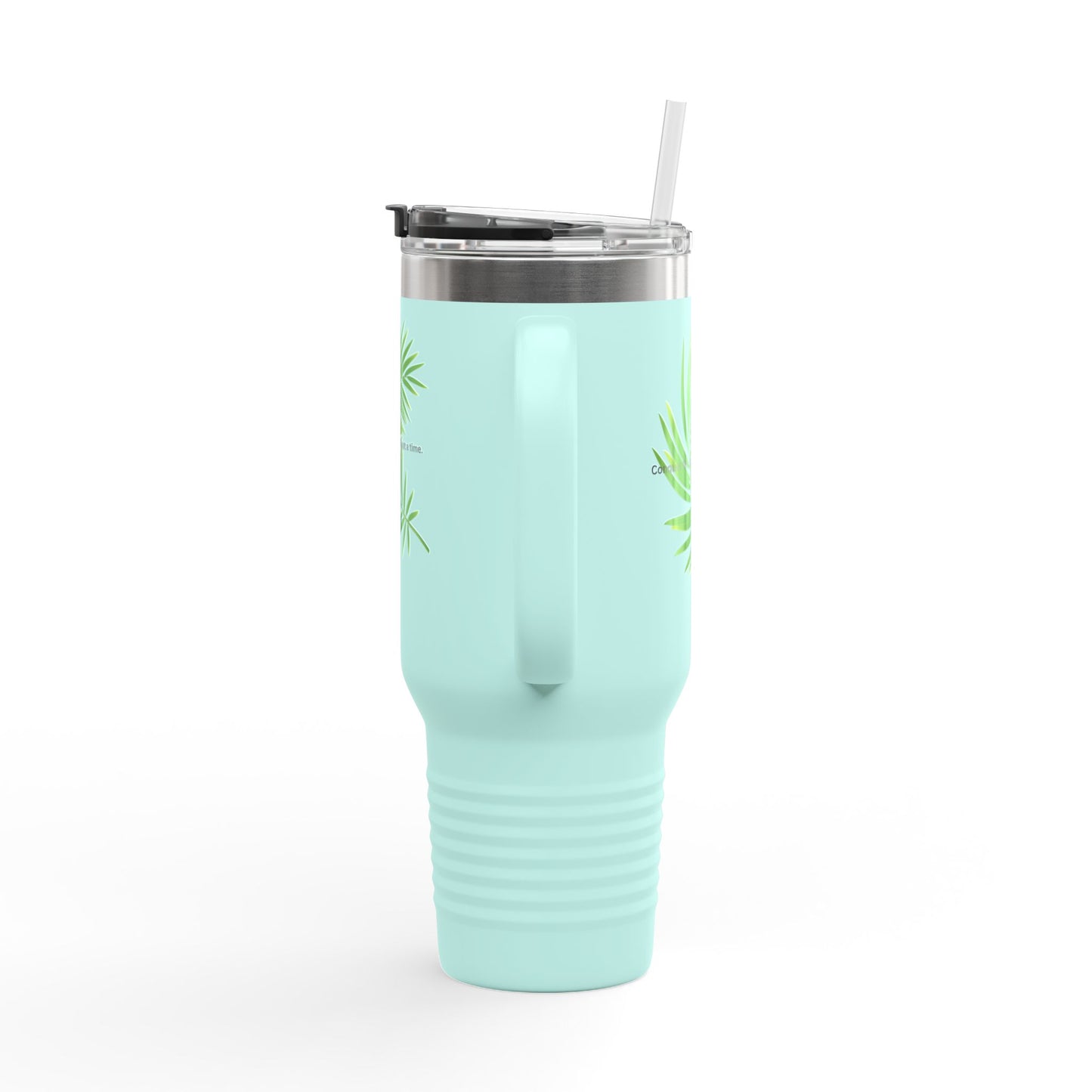 Tropical Vibe Insulated Travel Mug - 40oz with Inspirational Quote