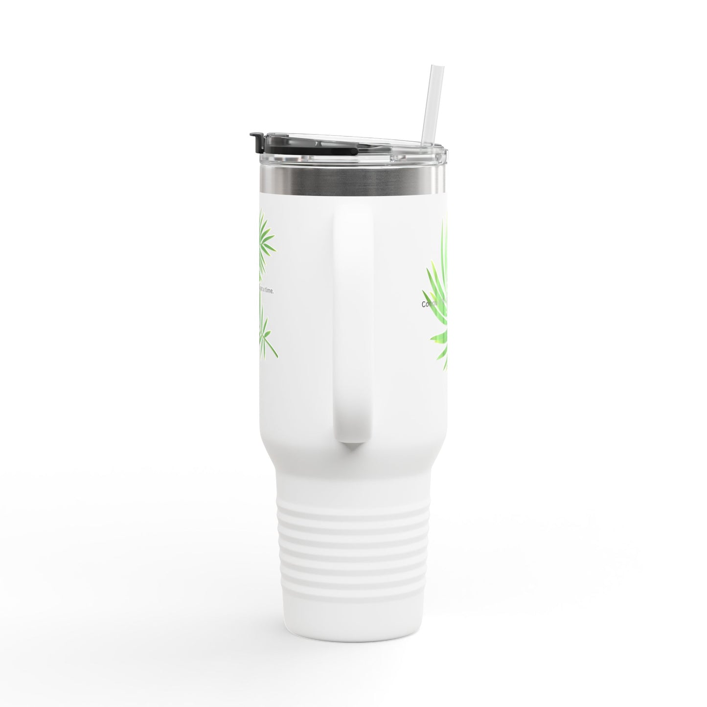 Tropical Vibe Insulated Travel Mug - 40oz with Inspirational Quote