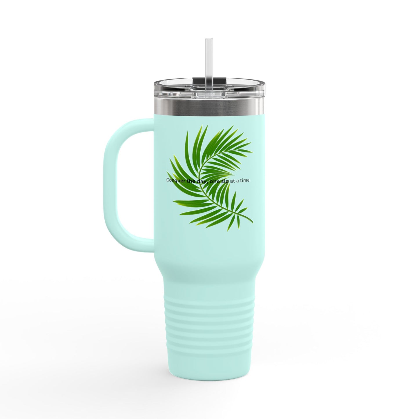 Tropical Vibe Insulated Travel Mug - 40oz with Inspirational Quote