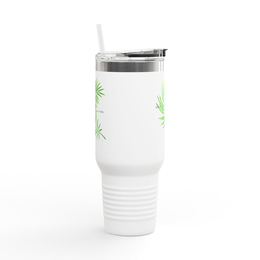 Tropical Vibe Insulated Travel Mug - 40oz with Inspirational Quote